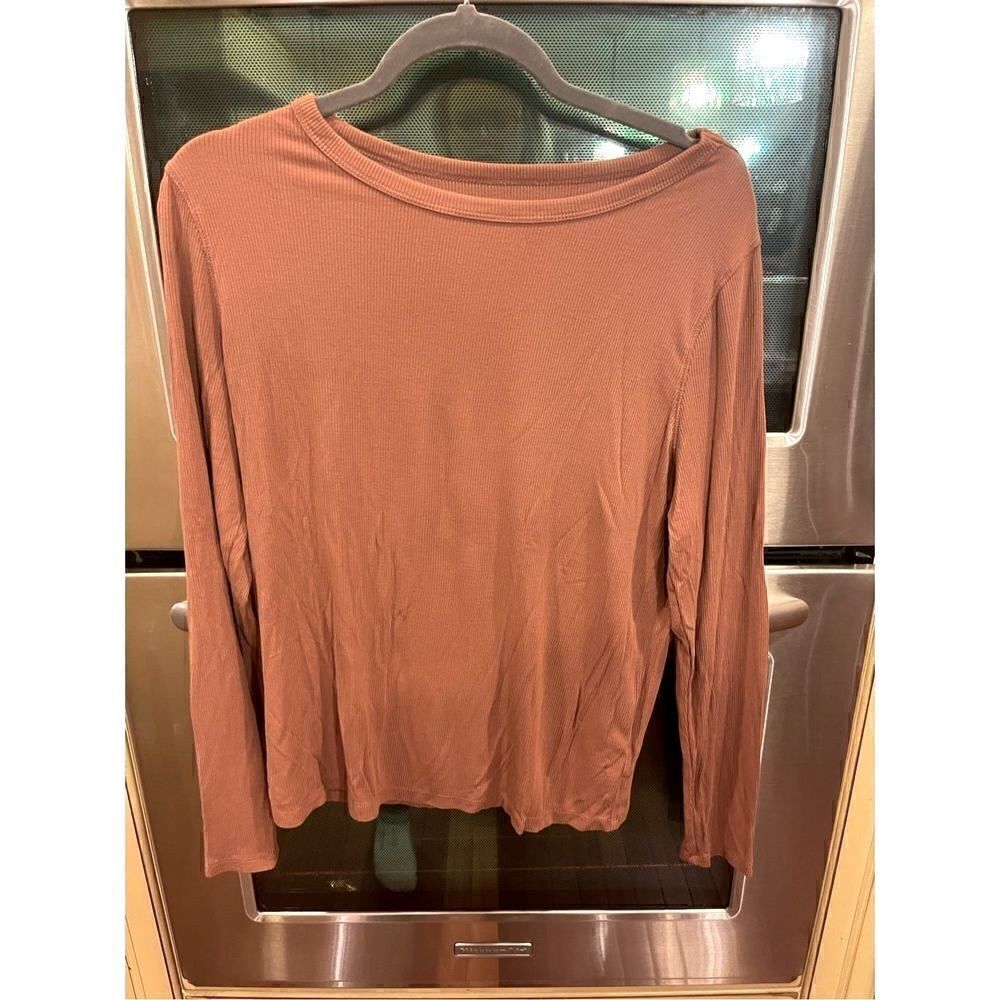 A New Day ribbed top, terra cotta color, size large